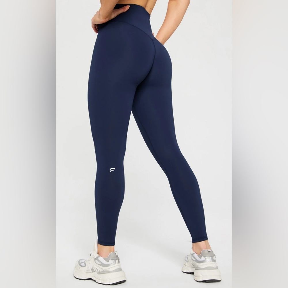 Fabletics Pure Luxe Navy High-Waisted Leggings